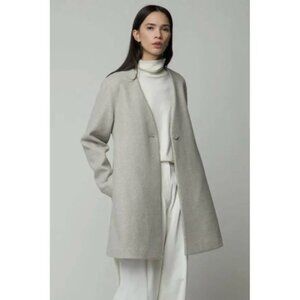 OAK + FORT Oversized Heather Beige Oatmeal Coat Large New